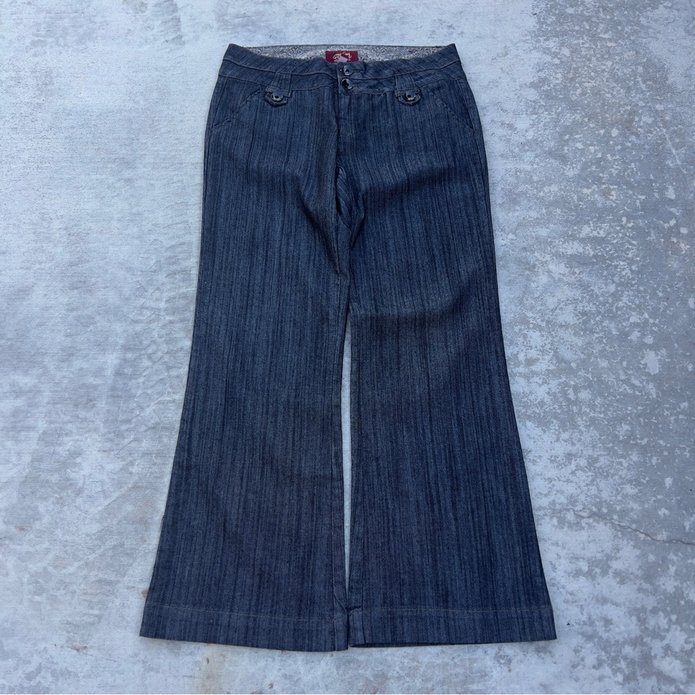 Y2K Punk 2000s Low Rise Flared Women’s Dark Wash Dress Pants